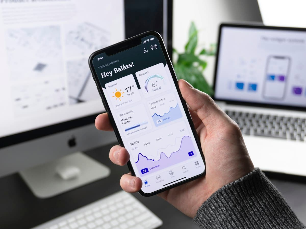 iOS mobile app development illustration