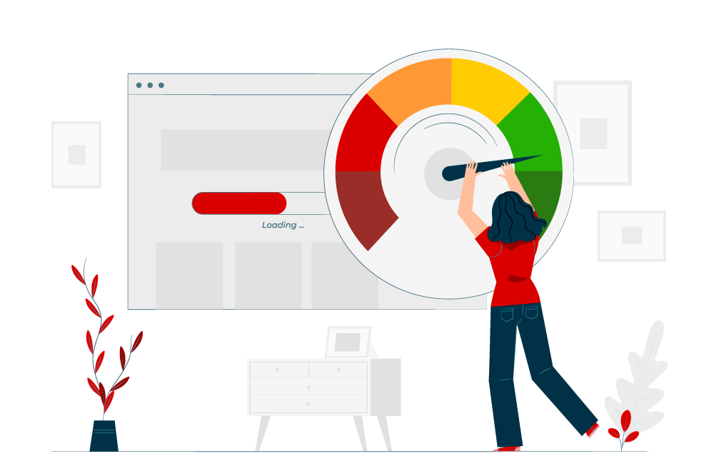 Website performance speed improvement illustration