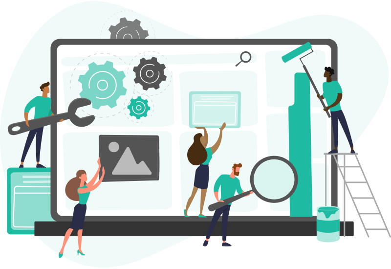 Website maintenance dashboard illustration