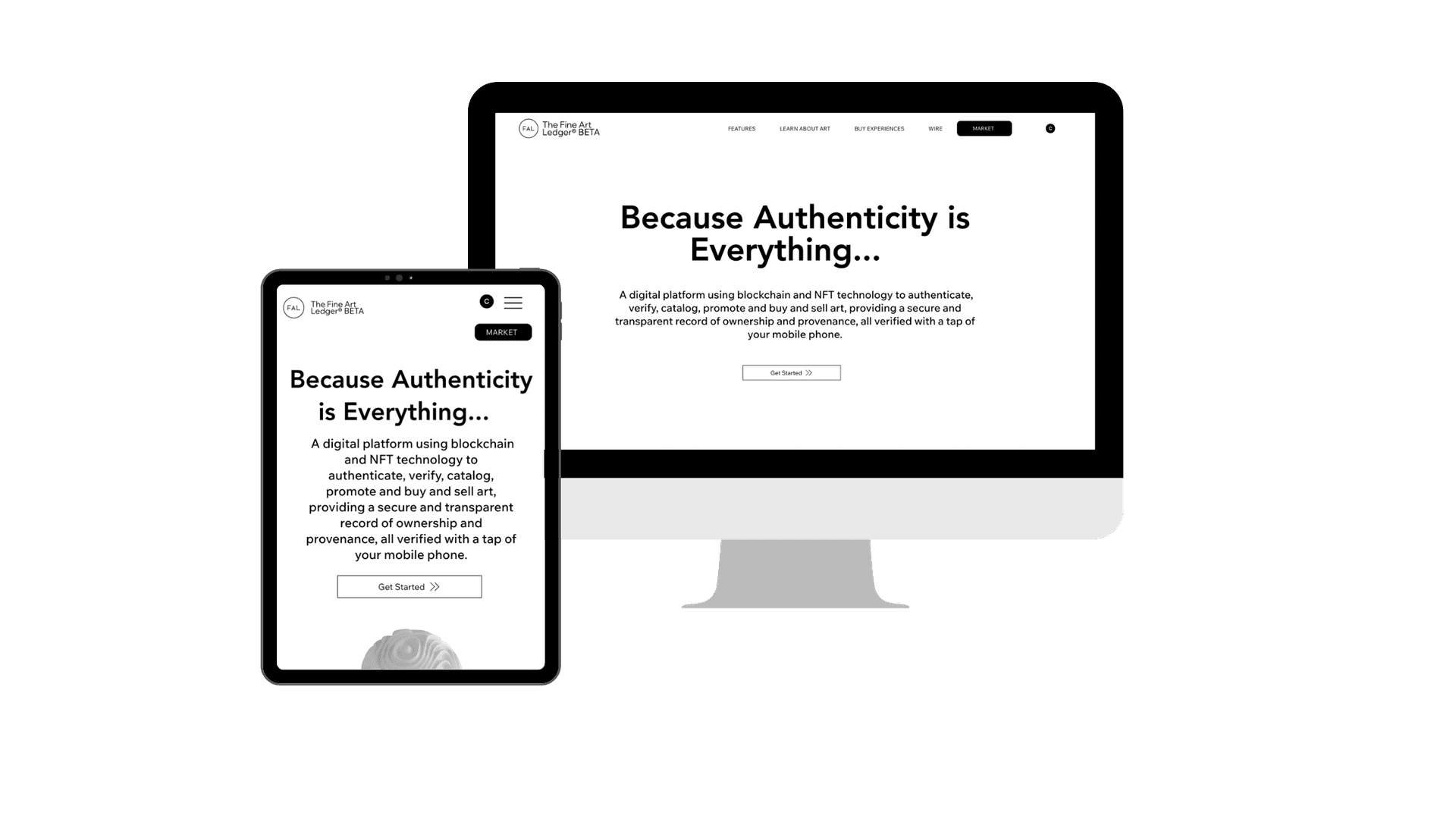 UI of the Fine Art Ledger platform