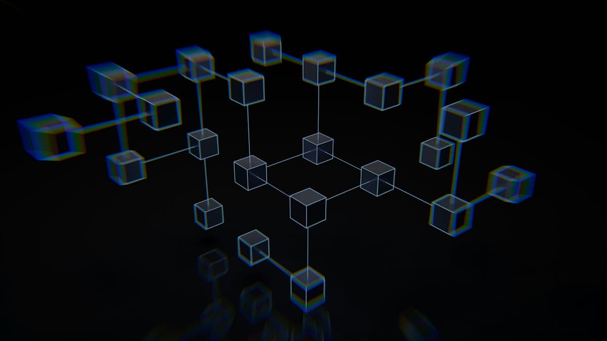 Blockchain infrastructure, nodes and private network illustration