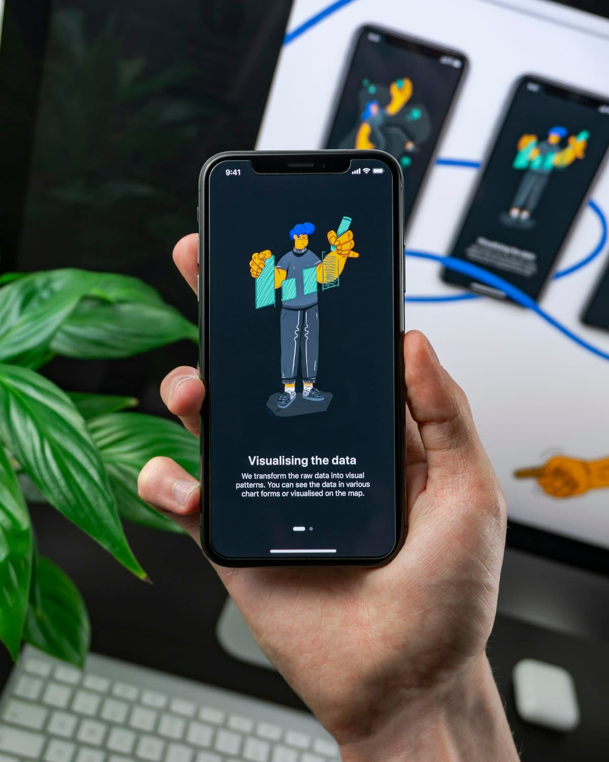 Illustration of messaging app like WhatsApp
