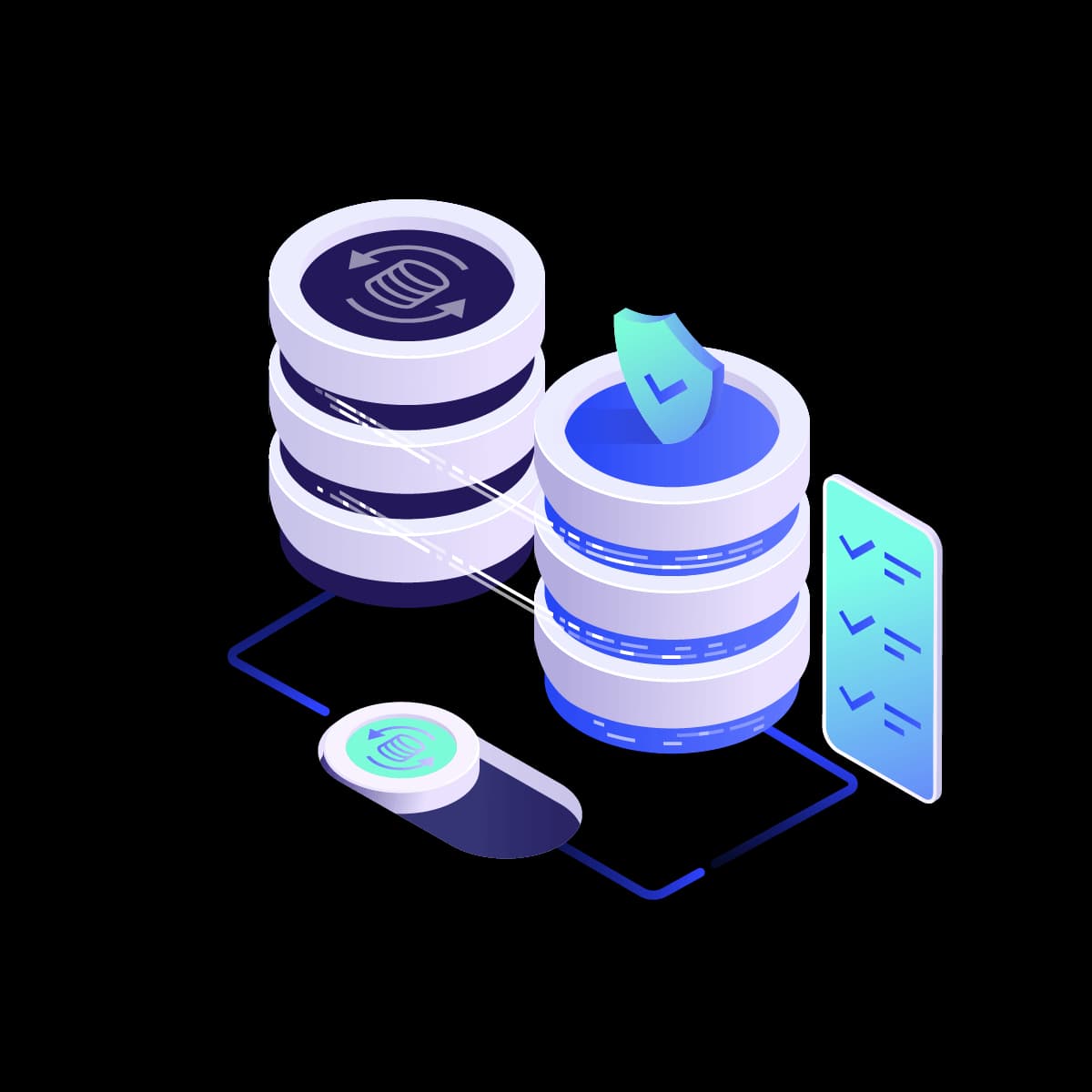 Disaster recovery cloud system illustration