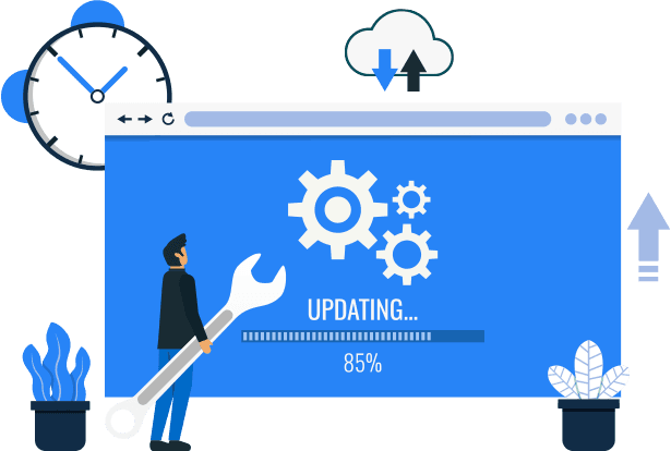 Illustration of technical support and maintenance