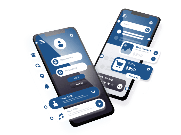 Mobile app user interface design mockup