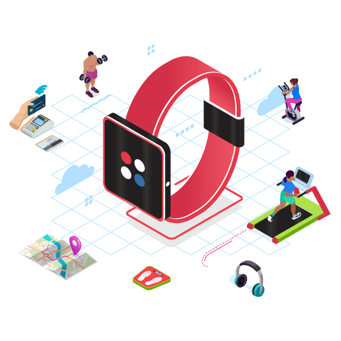Illustration of wearable technology and smart devices