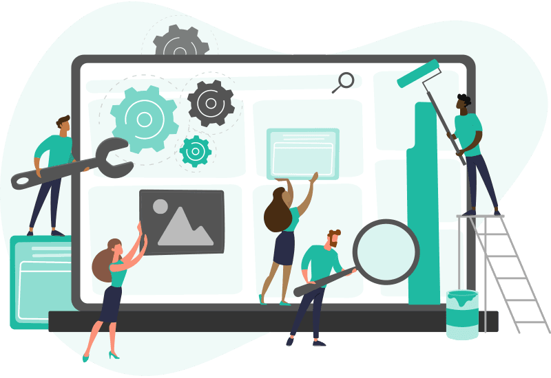 Website maintenance dashboard illustration